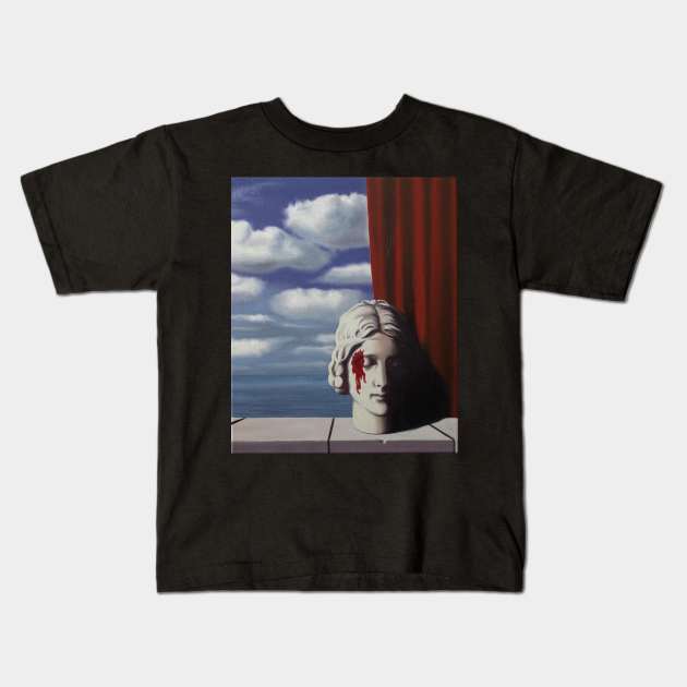 Rene Magritte Head and Bloods Kids T-Shirt by mgpeterson590